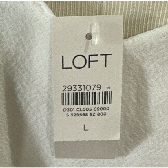 Loft Women's White Shoulder Ring Cami Tank Top Blouse Boho‎ Size L NWT - Picture 4 of 5